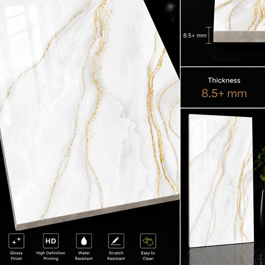 AL En Turkish Waves Marble Pooja Room Tiles - My Home Studio